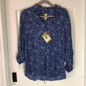 Navy & Light Blue Blouse